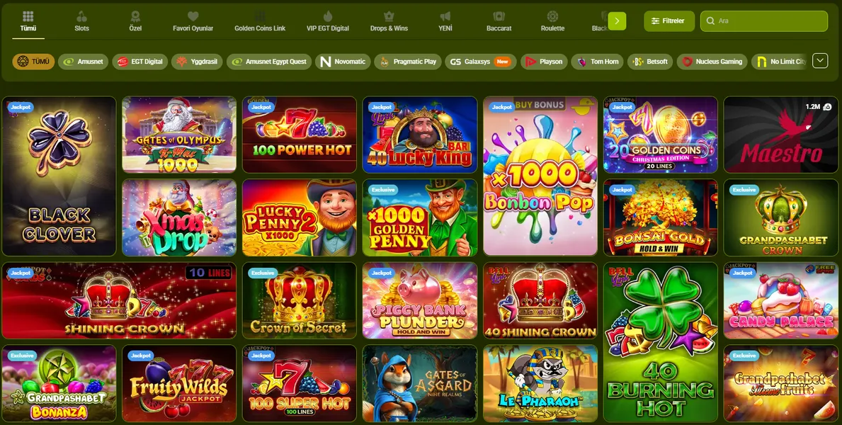 Grandpashabet oyun kategorileri